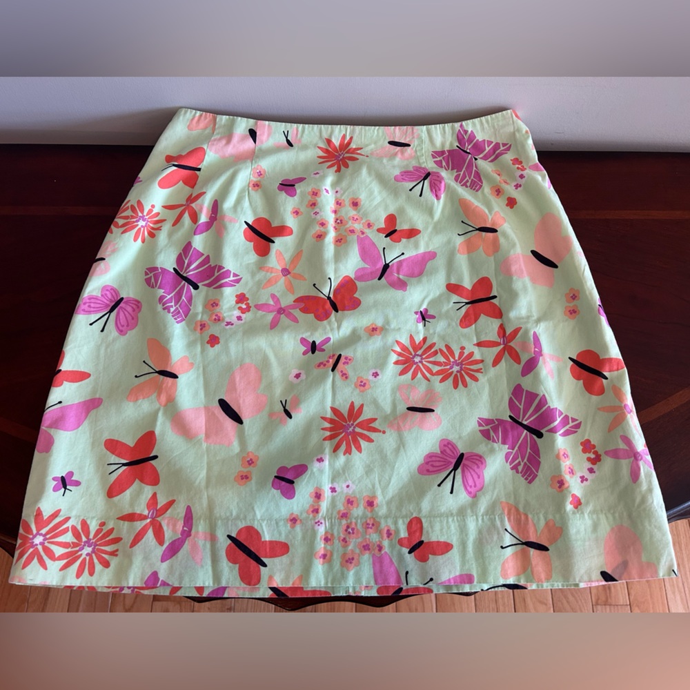 Vintage Lilly Pulitzer Colorful Butterfly & Floral  Skirt - White Label